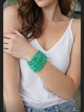 Vintage BC Jade Multi Strand Bracelet‎